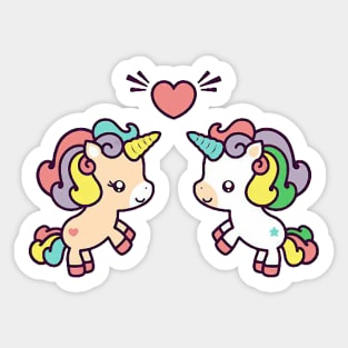 2 Unicorns in Love No.2 Sticker